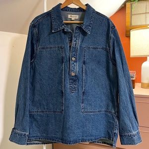 Madewell Denim Easy Long-Sleeve Popover Shirt - Size M